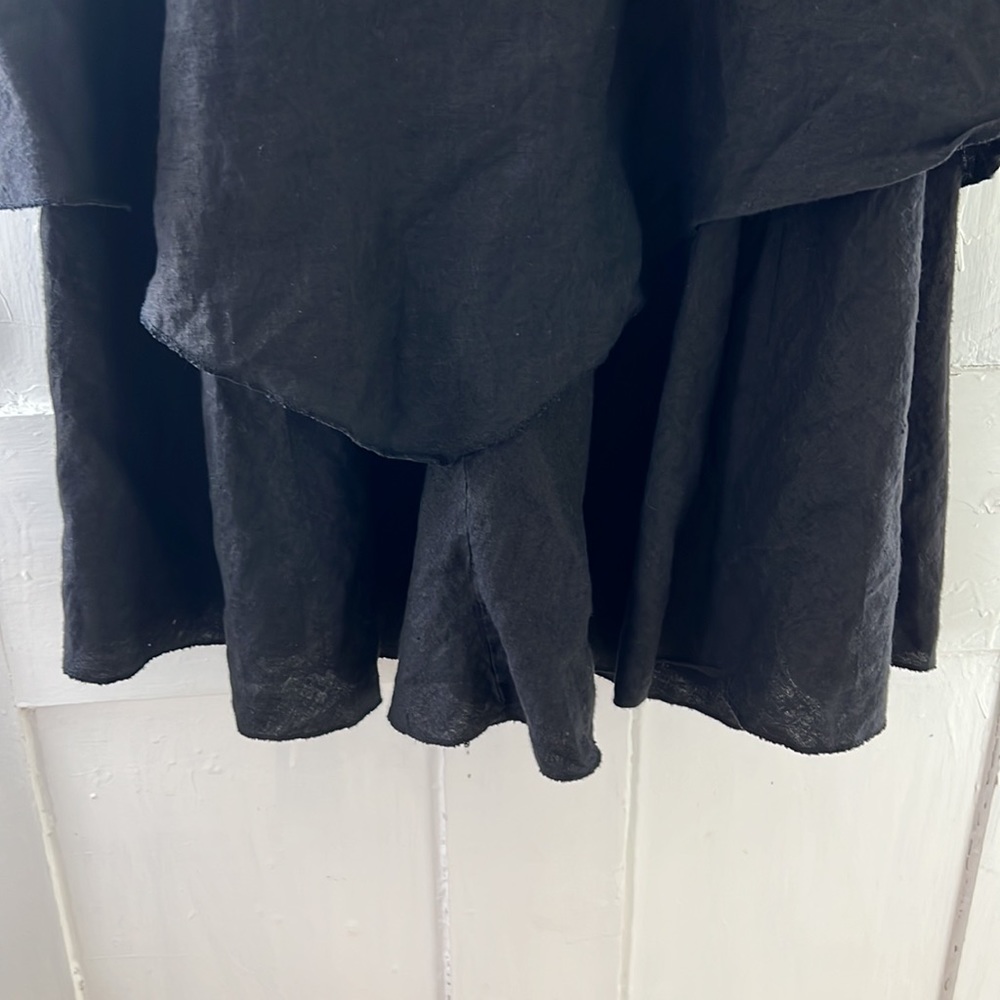 Women's Black Italian Linen Midi Tank Dress - Picture 6 of 10